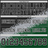 Custom Black Gray Green-White Authentic Geometric Gradient 7V7 Flag Football Jersey
