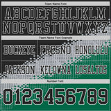 Custom Black Gray Kelly Green-White Authentic Geometric Gradient 7V7 Flag Football Jersey