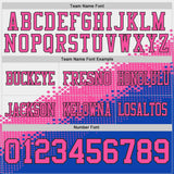 Custom White Pink Thunder Blue-Black Authentic Geometric Gradient 7V7 Flag Football Jersey