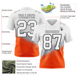 Custom White Gray Orange-Black Authentic Geometric Gradient 7V7 Flag Football Jersey