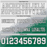 Custom White Gray Kelly Green-Black Authentic Geometric Gradient 7V7 Flag Football Jersey
