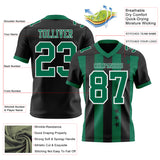 Custom Black Kelly Green-White Authentic Stars And Stripes 7V7 Flag Football Jersey