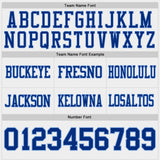 Custom White Royal-Light Blue Authentic Stars And Stripes 7V7 Flag Football Jersey