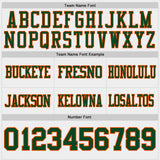 Custom White Green-Orange Authentic Stars And Stripes 7V7 Flag Football Jersey