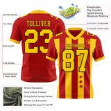 Custom Red Yellow-Black Authentic Stars And Stripes 7V7 Flag Football Jersey