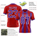 Custom Red Purple-White Authentic Stars And Stripes 7V7 Flag Football Jersey