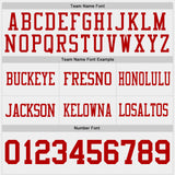 Custom White-Red Authentic Abstract Fluid Line 3D Pattern 7V7 Flag Football Jersey