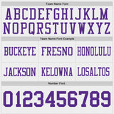 Custom White-Purple Authentic Abstract Fluid Line 3D Pattern 7V7 Flag Football Jersey