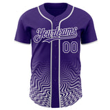 Custom Purple-White Fluid Wave Psychedelic Swirl Authentic Baseball Jersey
