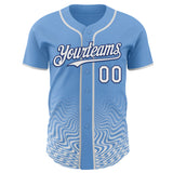 Custom Light Blue White-Royal Fluid Wave Psychedelic Swirl Authentic Baseball Jersey
