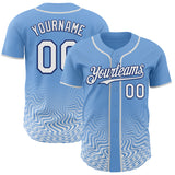 Custom Light Blue White-Royal Fluid Wave Psychedelic Swirl Authentic Baseball Jersey