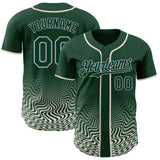 Custom Green Cream-Gray Fluid Wave Psychedelic Swirl Authentic Baseball Jersey