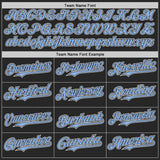 Custom Black Light Blue-White Fluid Wave Psychedelic Swirl Authentic Baseball Jersey