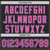Custom Black Pink-Light Blue Fluid Wave Psychedelic Swirl Authentic Baseball Jersey