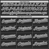Custom Black Steel Gray-White Fluid Wave Psychedelic Swirl Authentic Baseball Jersey