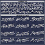 Custom Navy-Cream Fluid Liquid Wave Splatter Authentic Baseball Jersey