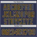 Custom Navy-Gold Fluid Liquid Wave Splatter Authentic Baseball Jersey