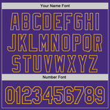 Custom Purple-Gold Fluid Liquid Wave Splatter Authentic Baseball Jersey