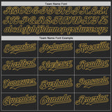 Custom Black-Old Gold Fluid Liquid Wave Splatter Authentic Baseball Jersey