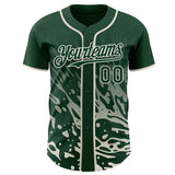 Custom Green-Cream Fluid Liquid Wave Splatter Authentic Baseball Jersey