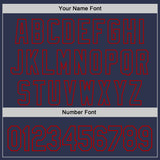 Custom Navy-Red Fluid Wave Splatter Gradient Authentic Baseball Jersey