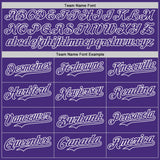 Custom Purple-White Fluid Wave Splatter Gradient Authentic Baseball Jersey
