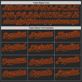 Custom Black-Orange Fluid Wave Splatter Gradient Authentic Baseball Jersey