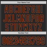 Custom Black-Orange Fluid Wave Splatter Gradient Authentic Baseball Jersey