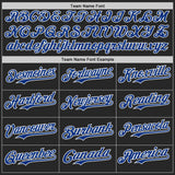 Custom Black Royal-White Fluid Wave Splatter Gradient Authentic Baseball Jersey