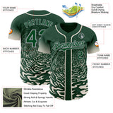 Custom Green Cream-Gray Fluid Wave Splatter Gradient Authentic Baseball Jersey