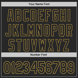 Custom Black-Old Gold Fluid Wave Psychedelic Swirl Authentic Baseball Jersey