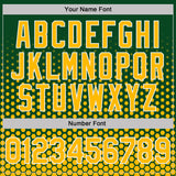 Custom Green Gold-White Geometric Hexagonal Dot Gradient Performance T-Shirt