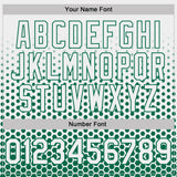 Custom White-Kelly Green Geometric Hexagonal Dot Gradient Performance T-Shirt