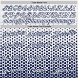 Custom White-Navy Geometric Hexagonal Dot Gradient Performance T-Shirt