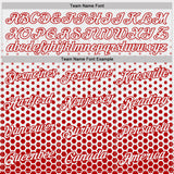 Custom White-Red Geometric Hexagonal Dot Gradient Performance T-Shirt