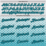 Custom White Teal-Black Geometric Hexagonal Dot Gradient Performance T-Shirt