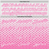 Custom White-Pink Geometric Hexagonal Dot Gradient Performance T-Shirt
