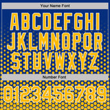Custom Royal Gold-White Geometric Hexagonal Dot Gradient Performance T-Shirt