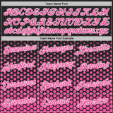 Custom Black Pink-White Geometric Hexagonal Dot Gradient Performance T-Shirt