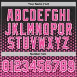 Custom Black Pink-White Geometric Hexagonal Dot Gradient Performance T-Shirt