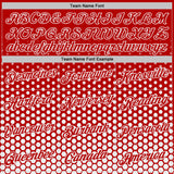 Custom Red-White Geometric Hexagonal Dot Gradient Performance T-Shirt