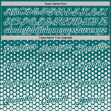 Custom Teal-White Geometric Hexagonal Dot Gradient Performance T-Shirt