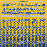 Custom Yellow Royal-White Geometric Hexagonal Dot Gradient Performance T-Shirt