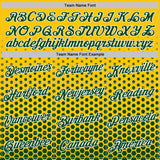 Custom Yellow Green-White Geometric Hexagonal Dot Gradient Performance T-Shirt