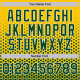 Custom Yellow Green-White Geometric Hexagonal Dot Gradient Performance T-Shirt