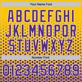 Custom Yellow Purple-White Geometric Hexagonal Dot Gradient Performance T-Shirt