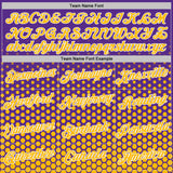 Custom Purple Gold-White Geometric Hexagonal Dot Gradient Performance T-Shirt