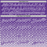 Custom Purple-White Geometric Hexagonal Dot Gradient Performance T-Shirt