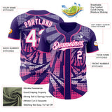 Custom Purple White-Pink Lightning Gradient Dot Authentic Baseball Jersey