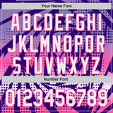 Custom Purple White-Pink Lightning Gradient Dot Authentic Baseball Jersey
